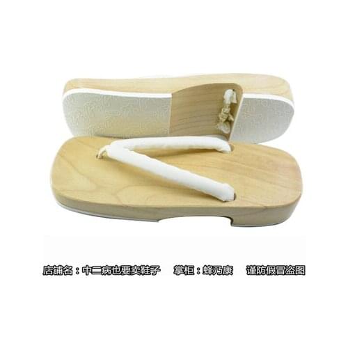 Anime Cosplay Demon Slayer Agatsuma Zenitsu geta Cosplay shoe men white sandals A