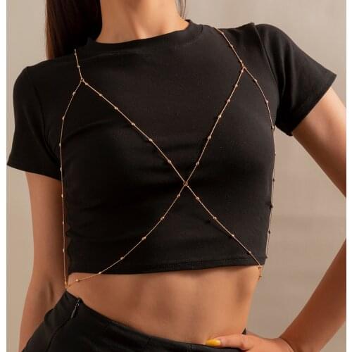 Ingemark Body Jewelry Sexy Chest Chain Bikini Belly Waist Chains for Women Cross Female Body Suit Girl Fashion Party Accessories