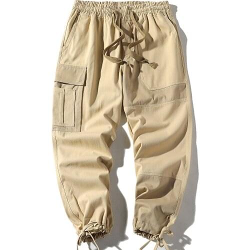 Men Cargo Pants Hip Hop Multi-pocket Harem Pants Ankle-Length Pants Streetwear Punk 2020 Casual Trousers Joggers Sweatpants