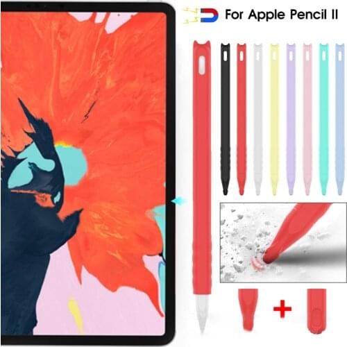 Tablet Pen Case For Apple Pencil 2 Silicon Protective Pouch Cap Pen Case For Ipad Stylus Anti-drop Non-slip Protective Shell TPU