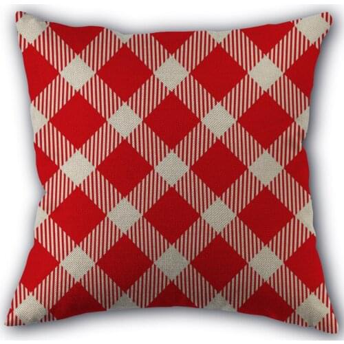 Home Checkered Pattern Pillowcase High Quality Home textile Cotton Linen Pillow Cases Wedding Decorative Pillow Covers 45x45cm