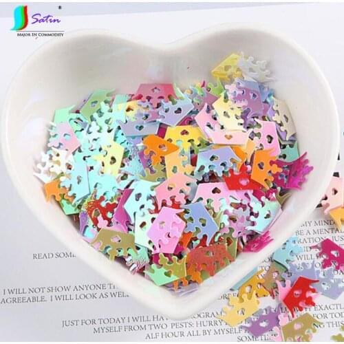 Dreamlike Color 7x11mm Crown Laser Rainbow Sequins Doll Clothing Materials DIY Dress Nail Art Eye Makeup Decorative Sequins