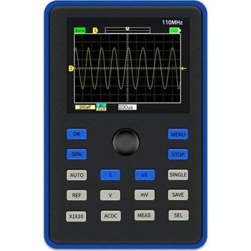 DSO1C15 2.4 Inch LCD Screen Handheld Digital Oscilloscope 500MS/s Rate 100MHz 23GB