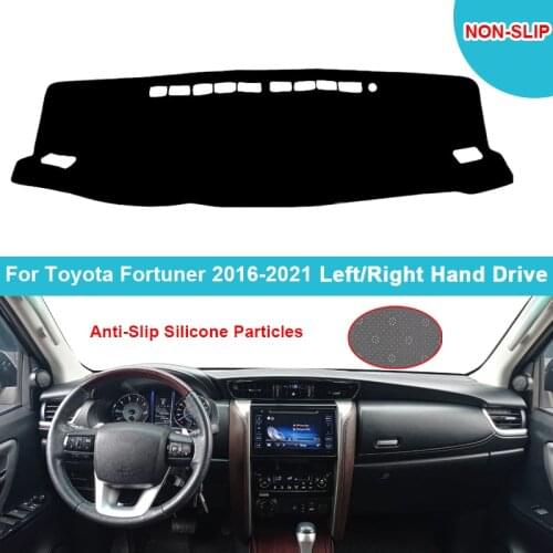 Flannel Suede Polyester Car Dashboard Cover Dash Mat For Toyota Fortuner 2016 - 2021 Vanguard Dashmat Carpet Cape Protector 2020