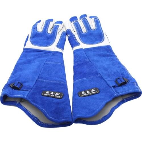 Leather Animal Handling Training Pet Gloves Rescuing Anti-bite Grooming Dog Cat Snak Gloves Gardening Work Gloves Long Sleeves