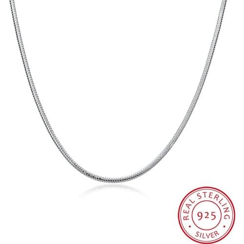 LEKANI 1PC Unsiex Women Men 925 sterling silver 3mm Snake Chain Necklace Statement Jewelry 16-24 inch Promoting