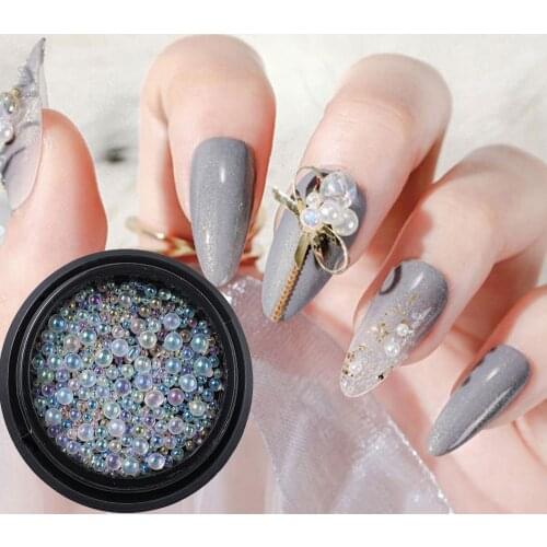 Minimalist Style Nail Beads High Quality Gold Silver Nail Art Jewelry Luxury Charm Solid Color Steel Beads Nail Small Decorative