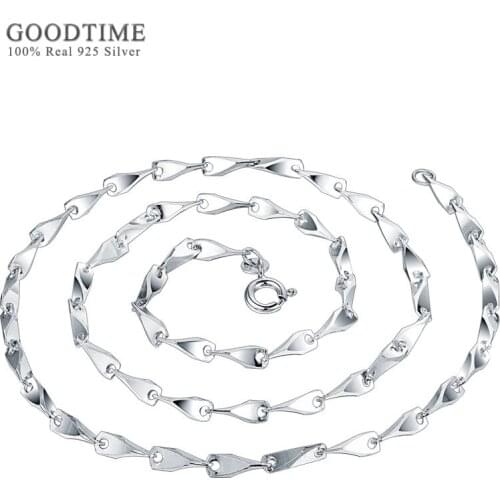 Fashion Pure 925 Sterling Silver Seed Chain For Generous Men Jewelry Genuine Silver Necklaces Male Chain For Party