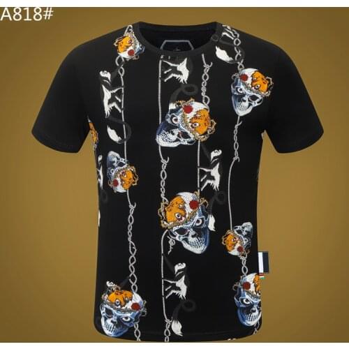 PP SKULL Men T-shirt Hip Hop Street Top T-shirt Male Round Neck Short Sleeve Maglietta da uomo Camiseta para hombre