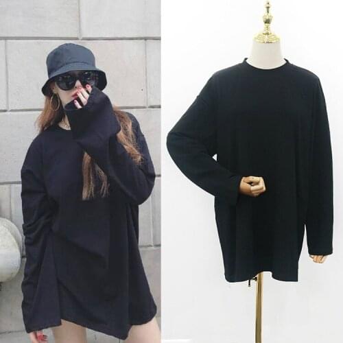 Kpop 4Minute Kim Hyun A autumn new Black loose long-sleeved hoodies women wild Harajuku style O-neck sweatshirts female clothes