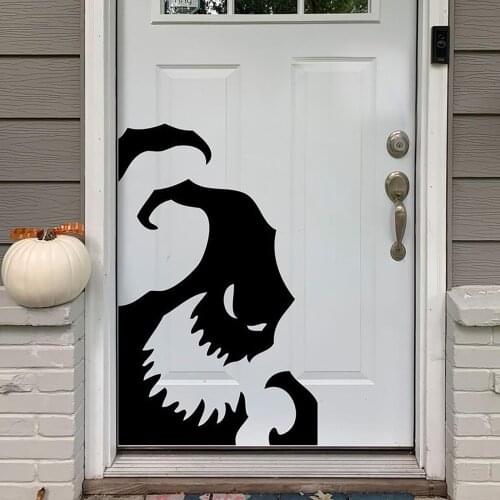 New Design 1pc PVC Horror Halloween Ghost Window Decoration Wall Sticker Home Decoration Hunted House Party Accessories