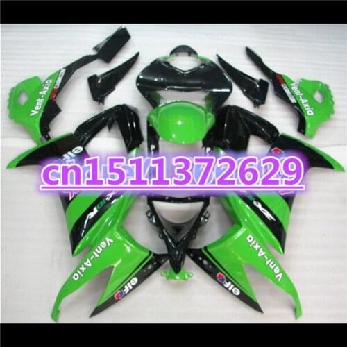 Bo 100%Fits ABS Fairing For KAWASAKI ZX 10R 08-10 NINJA ZX-10R 08 09 10 green black ZX10R 2008 2009 2010 Fairings set