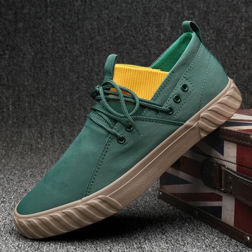Men Moccasins Shoes lace up Men Lightweight Mens Vulcanized shoes Comfortable Breathable Canvas shoes Mens Flat shoes A23-30