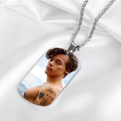 Personalized Photo Necklcae Engraved Colorful Image Tag Stainless Steel Jewelry Anniversary Gift For Men/WomenChain With Pendant