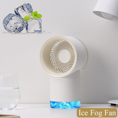 Personal Adjustable Misting Air Cooler Night Light Quiet Small Table Portable Air Conditioner Cool Mist Humidifier Fan