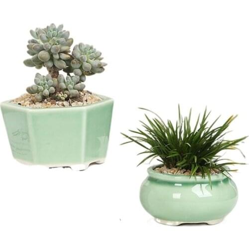 Simple Solid Color Flowerpot Green Plant Pot For Home Decor Micro Landscape Basin Planter Container Office Balcony Decor
