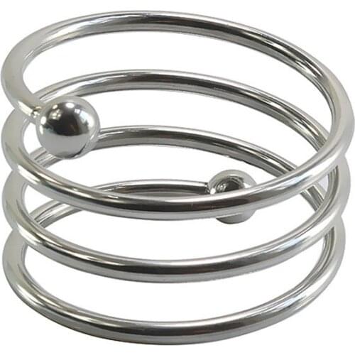 Stainless Steel Spring Cock Ring Sex Motion Stimulation Semen Lock Ejaculation Delay Anti-corrosion Metal Penis Ring Sex Toys