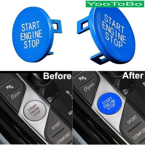 Car Blue Start Engine Stop Switch Ignition Button Replacement Trim For BMW G20 X5 G05 X6 G06 X7 G07 G14 G15 G16 Z4 G29 F40 F44