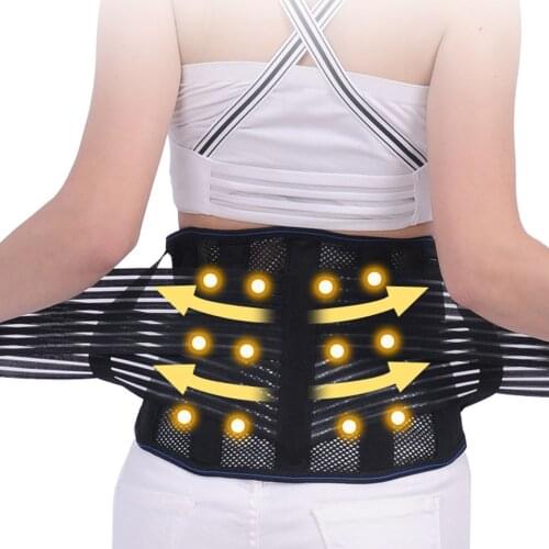 Self-heating Tourmaline Magnetic 9pcs Steel Bone Lumbar Support Belt Waist Spine Back Brace Posture Corrector Belt Pain Relief