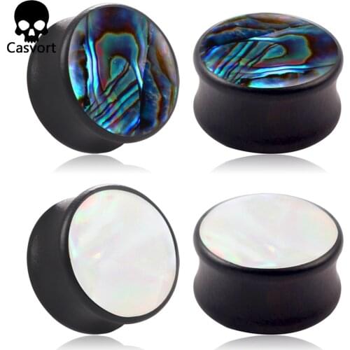 Casvort 2PCS New 8-25mm Black Sandalwood Ear Expansion Piercing Earrings Strechers Body Jewlery Fashion Gift For Unisex Person