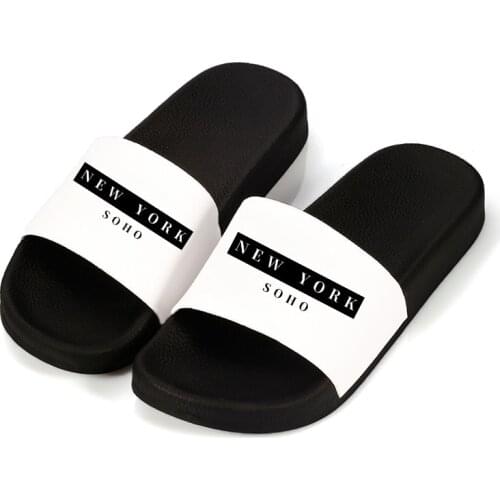 Women Slippers 2021 Indoor Home Flip Flops New York Letter Fashion Slides Bathroom Non-slip Woman Slipper Women Sandals