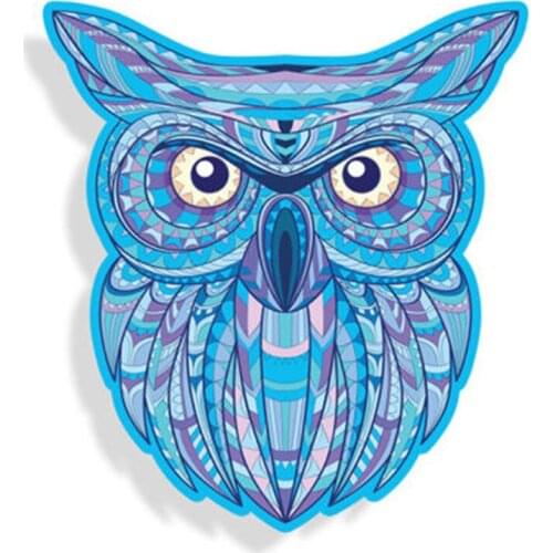 Blue Owl Sticker Zentangle Car Truck Window Bumper Cup Laptop Vinyl Realistic Applique Pet