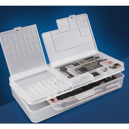 SUNSHINE SS-001A Mobile phone repair multi-function Storage Box PVC plastic BOX Double-deck storage design Storage Box