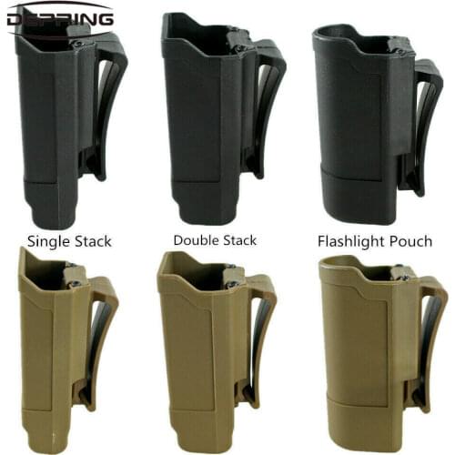 Tactical Molle CQC Single/Double Stack Pistol Magazine Pouch Holster Holder&Flashlight Holster Holder Pouch Hunting Accessories