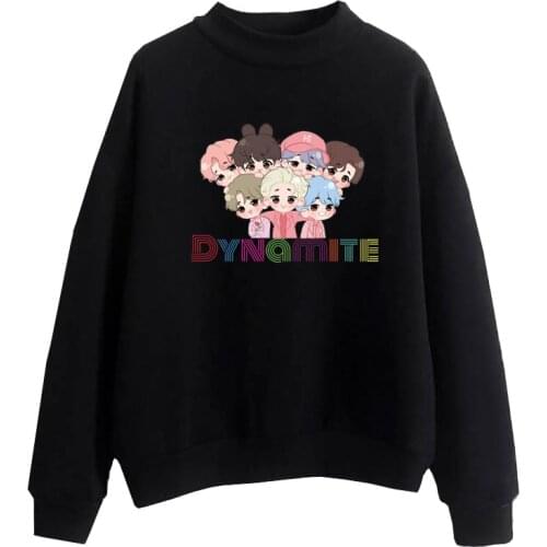 Cute bangtan boys 3D cartoon print sweatshirt album Dynamite Autumn/winter fleece wear hoody Casual Hip Hop Men/Women Loose tops