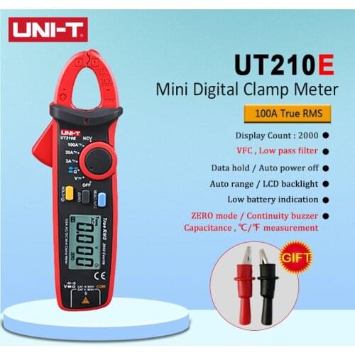 UNI-T UT210E True RMS Mini Digital Clamp Meters AC/DC Current Voltage Auto Range VFC Capacitance Non Contact Multimeter Diode