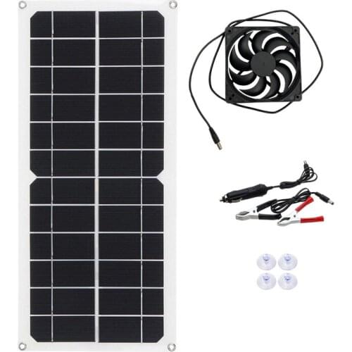 12V 10W Portable Solar Exhaust Fan Kit Exhaust Fan Powered By Solar Panel For RV Greenhouse Pet House Chicken Coop
