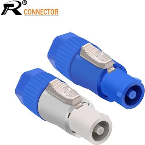 Input/Output Waterproof PowerCON Type A NAC3FCA+NAC3MPA-1 Chassis Plug Panel adapter 3 Pin Powercon Speaker Connector blue&white