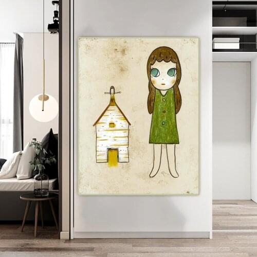 Yoshitomo Nara《Untitled 2005》Cartoon Minimalist Japanese Canvas Painting Aesthetic Artwork Picture Wall Decor Home Decoration