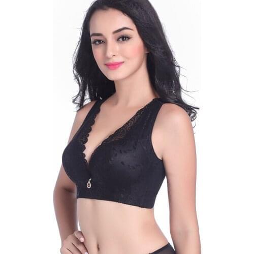 Top female Vest bra sexy lingerie for women Wide shoulder strap Thin section plus size push up bra