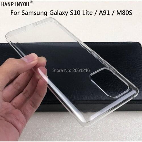 For Samsung Galaxy S10 Lite A91 M80s Hard PC Camera Protect Case Ultra Thin Clear Hard Plastic DIY Full Cover Protective Skin