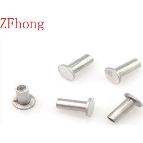 100pcs M5*10/12/14/16/20 Aluminum Semi Tubular / Half Hollow flat head aluminum Rivets