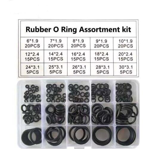 200pcs/Box Rubber O Ring Set Assortment Kit Oring Washer Gasket Sealing Watertightness O-Ring 15 Size Silicone Rubber Rings Set