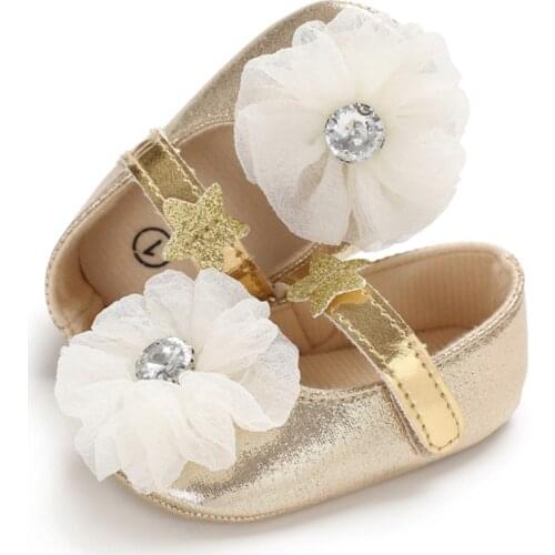 2018 PU Baby Shoes Infant First Walkers Floral Soft Soled Newborn Girls Princess Shoes Prewalker