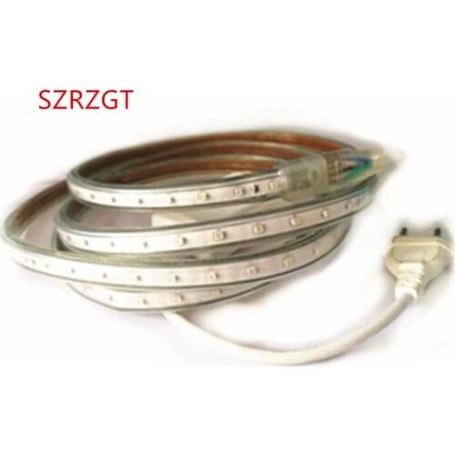 220V Led Strip 2835 60Leds/M IP65 Waterproof With Power Adapter Flexible LED Tape Ribbon Outdoor 50M 100M Free Items