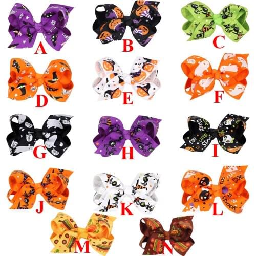 30 pcs/lot, Halloween ghost ribbon Bow Hair clip, Halloween hair accessories Halloween hair clips