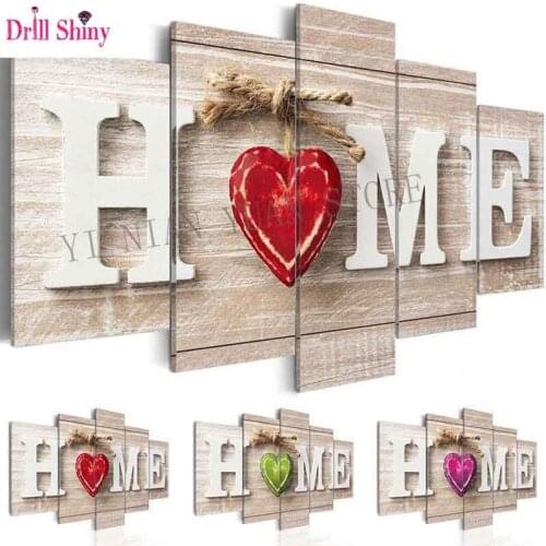 5PCS 5d diy Diamond embroidery Home Sweet Home Multiple diamond painting Cross Stitch full drill Rhinestone mosaic decor gift