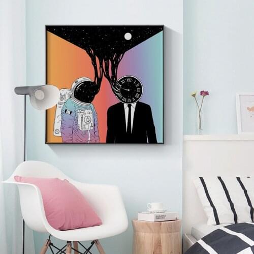 Abstract Pop Style Space astronaut Canvas Painting Posters and Print Modern Wall Art Pictures For Living Room Bedroom home decor