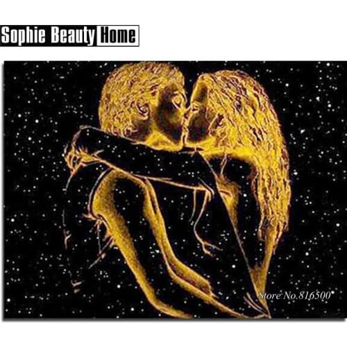 DIY Diamond Embroidery 5D Crystals Diamond Mosaic Lovers Kiss Star Sky Diamond Painting Cross Stitch Kits Rhinestone Gift 187170