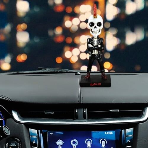 Car Shaking Head Skeleton Figurine Ornament Cartoon Decor Doll Cartoon Car Ornaments Car Interior Accessories