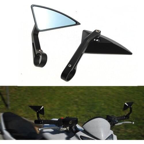 For YAMAHA FJ09 FZ07 FZ09 FZ1 FZ10 FZ16 FZ6 FZ600 FZ8 FZ6R Motorcycle Side Handle Bar End Mirror Blue Glass Mirrors