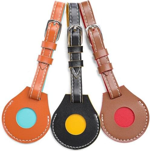 PU Leather Airtag Case For Apple Airtags Protective cover For Airtag Locator Tracker Anti-lost Device Sleeve Key Charm Luggage