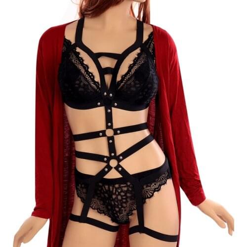 Fetish Gothic Body Bondage Rope Harness Lingerie Set For Women Cross Strap Suspenders Restraints Garter BDSM Erotic Accessories