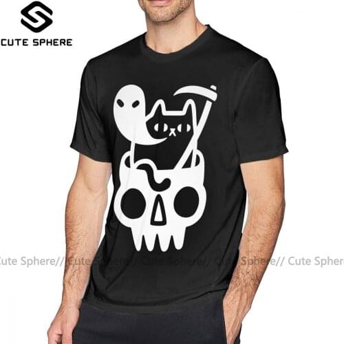 Reaper T Shirt Doom Cat T-Shirt 100 Cotton Beach Tee Shirt Male Short Sleeves 6xl Funny Print Tshirt