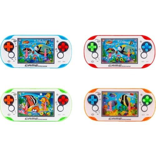 Retro Water Ring Game Machine Child Handheld Game Machine Water Circle Ring Toss Squeeze Toy Parent-Child Interactive Toy Random