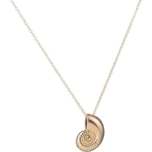 Personality Conch Shape Necklace Birthday Gift Jewelry Necklace Fashion Pendant Necklace Sweater Chain Beautiful